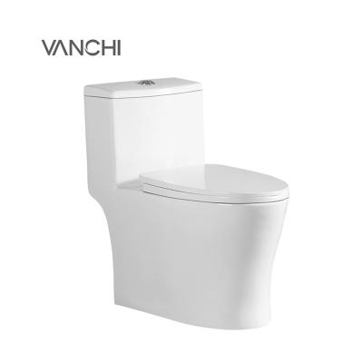 China Double-Flow Sanitary Ware Sleek Design One Piece Toilet Bowl Price for sale