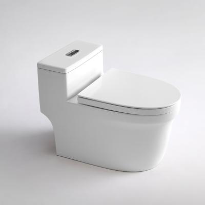 China Double-flow Bathroom WC Siphon Flushing Commode One Piece Toilet Bowls For Vietnam for sale