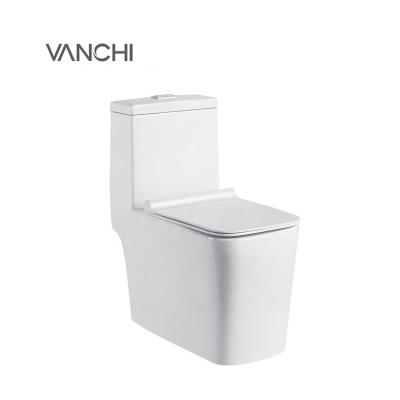 China Double-flow Chaozhou Square One-Piece Public Commercial Toilet For Sale for sale