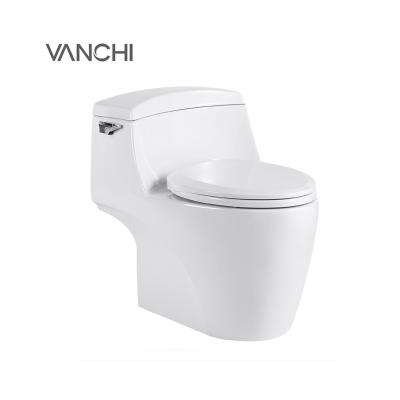 China Double-Flow New Design Lavatory Toilet WC Siphonic One Piece Pan for sale