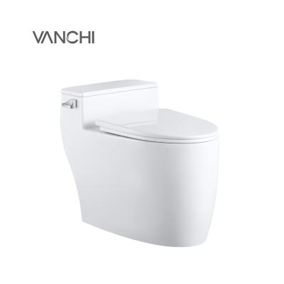 China Chaozhou Factory Bathroom Luxury Double-flush Toilet Siphon One Piece Toilet for sale