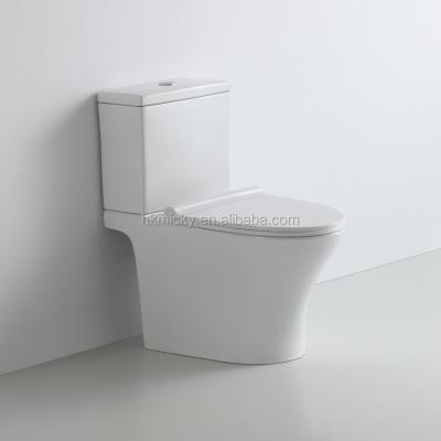 China Double-Flow Bathroom Design Shiny Siphon Toilet WC Two Piece Dresser for sale