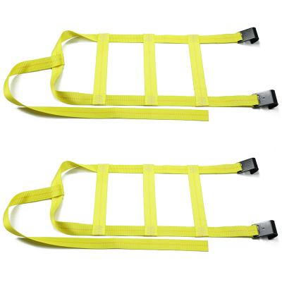 China Transport Factory Supply 2 Inch 3333lbs Tow Dolly Basket Straps Adjustable Two Dolly Wheel Net With Flat Yellow Hooks for sale