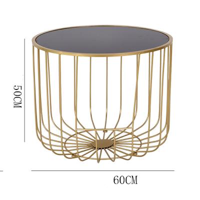 China Simple Wrought Iron Storage Small Apartment Light Luxury Creative Pumpkin Coffee Table for sale