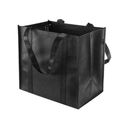 China Large Durable Heavy Duty Shopping Tote Bag Totes Grocery Bag Reinforced Handles Thick Plastic Bottom for sale