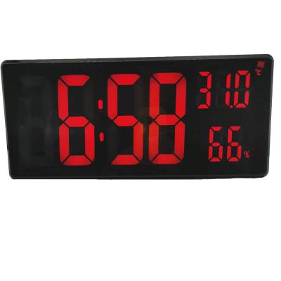 China FILE Custom Large LED Screen Digital Wall Clock With Temperature Humidify Display for sale