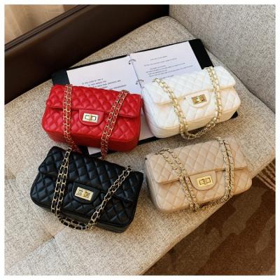 China PORTABLE High Quality Square Chain Fashion Designers Large Stitched Straps Cross - Body Handbag Ladies Hand Shoulder Bag For Women for sale