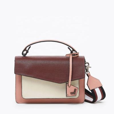 China Other Custom High Quality Genuine Leather Ladies Handbag Brown&Pink Luxury Cross - Body Bags Fashion Retro Handbags Women for sale