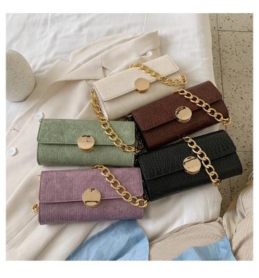 China New Fashion Retro Small Square Bag PU Leather Waterproof Multi Functional Handbag Trendy Women Chain Bags for sale