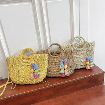 China Wholesale Vintage Eco Friendly Crochet Drawstring Knitting Tote Women Hand Bags Shopping Beach Large for sale