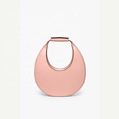 China The Other New Fashion Pink Ladies Shoulder Bag PU Leather Fashionable Half Moon Women's Armpit Handbag for sale