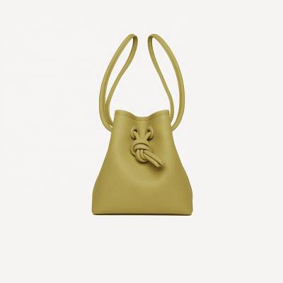 China Other Designer Custom Olive Green PU Leather Drawstring Women Shoulder Cross - Body Bag Handbags Bucket Bag for sale