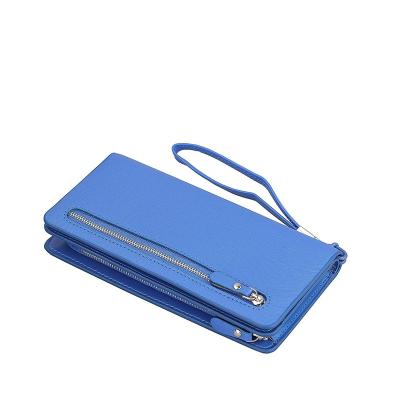 China Waterproof Women Long PU Leather Wallet with Credit Card Holders Money Organizer Zipper Purse Clutch Wallet for sale