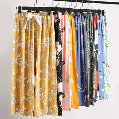 China KKVVSS 011 Women's Breathable Pajamas Female Floral Printed Pants Ladies Spring And Summer Home Wear Multiple Design Female Casual Home Wear for sale