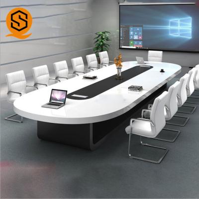 China Office furniture modern design conference table stainless steel joint seamless oval-shape conference table for sale