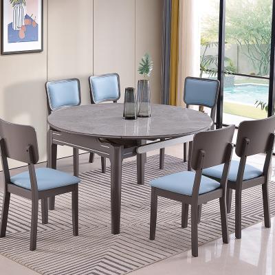 China (Size) OutdoorFurniture Dining Set Adjustable Indoor Dining Table Set Marble Dining Table With 6 8 Chairs for sale