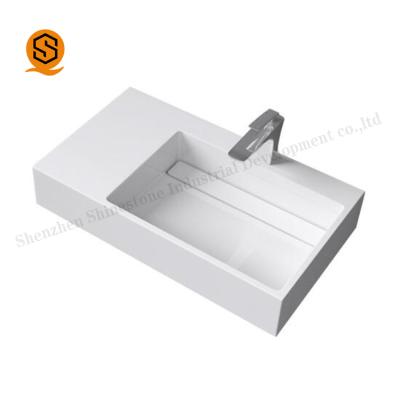 China OEM Factory Easy Clean Artificial Stone ODM Bathroom Double Sink Commercial Wash Hand Basin for sale