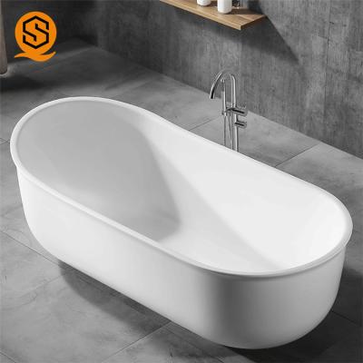 China Eco-friendly Easy Maintain Bathtub s Easy Clean Acrylic Solid Surface Artificial Stone White Bathtub Bathroom Hot Tub for sale