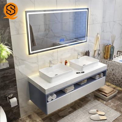 China Smart Bathroom Custom Made Solid Outdoor Bathroom Classic Marble Vanity Modern Classic Marble Top With Mount Above Sink for sale