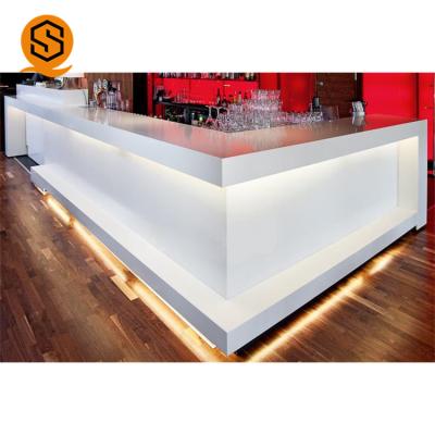 China Durable Acrylic Solid Counter Top Design OEM Outdoor Bar Counter for Home or Club Use LED Bar Table for sale