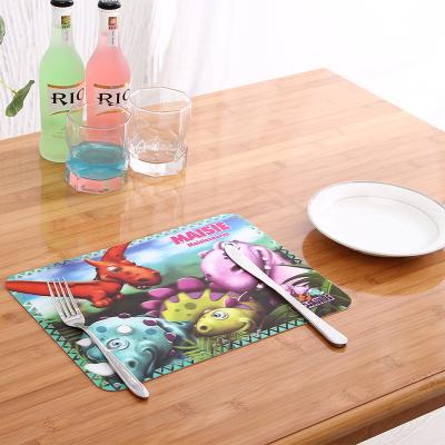 China Sustainable Popular Coaster Cup Mat Placement Mats For Dining 3D Lenticular Printing Customized Table for sale