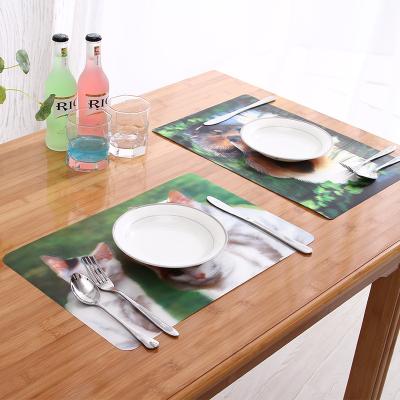 China Sustainable Custom Food Safe Lenticular Printing 3D Tableware Sets Eco Friendly Kids Place Mats for sale