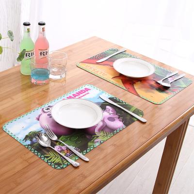 China Eco-friendly Custom Printing Non-Slip 3d PP Area Rug Sustainable Table Mat For Kids for sale