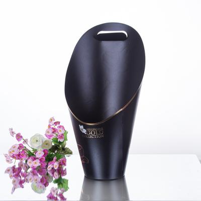 China Recycled Materials High Quality Eco-friendly Black Flower Box Cylinder For Flowers Packaging Gift Box for sale