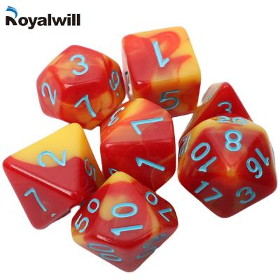 China Factory direct purchase 7 PCS Bulk Dies Red and Yellow Resin Set Resin Craft Blue Color Board Game RPG Industrial Plastic Parts for sale