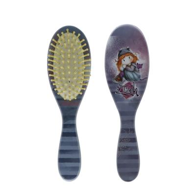 China Spanking Wooden Hairbrush Nondisposable Colored Print Wildhair Wholesale Travel Set With Cover Wooden Plastic Pins For Babies for sale