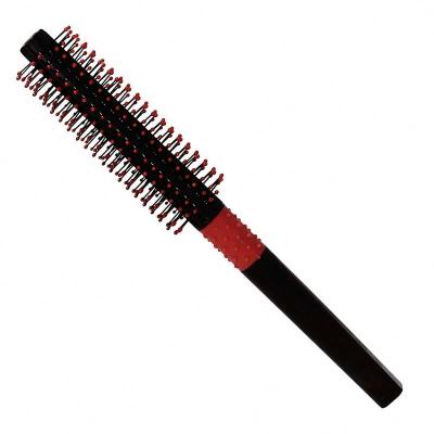 China Set Black Salon Waterproof Hair Brush Small Curly Barrel Un Branded Clips Detangler Comb With Handle Logo Nylon Round Hair Brush for sale