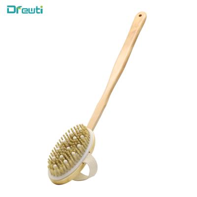 China EXFOLIATING Long Handled Bath Shower Brush Bathing Oval Bath Brush With Massage Nodes for sale