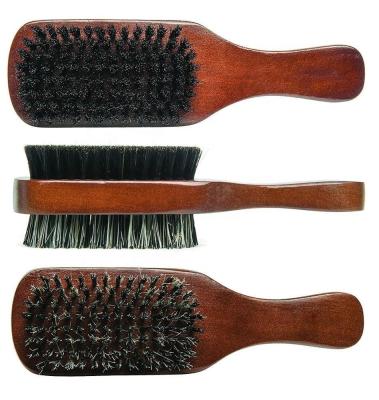 China Waterproof Double Sided Boar Hair Bristle Wooden Beard Brush Private Label With for sale