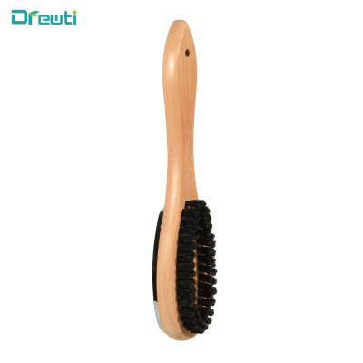 China Sustainable High Quality Long Handle Amika Hair Anti Brush Stylersephora 3 in 1 Hair Brush and Cloth Natural Bristle Wooden Cleaning for sale