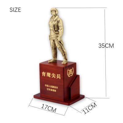 China China New Design Custom Made Metal Air Force Awards With Wooden Bottom High Quality Metal Awards Military Trophies for sale