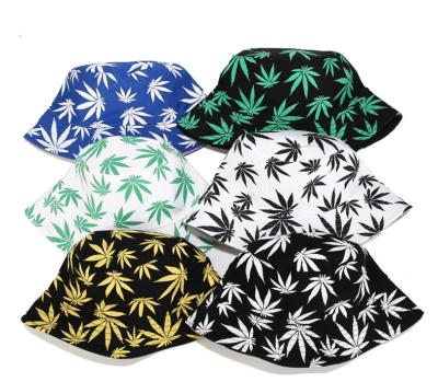 China Fisherman Men's and Women's Smoke Hemp Leaf Striped Double-Sided Outdoor Hat for sale