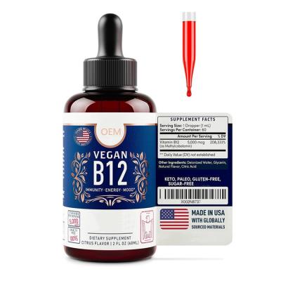 China OEM / ODM Adult Vegan Liquid Vitamin B12 Drops With 5000 mcg Extra Strength for sale