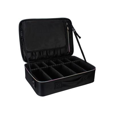 China Lady Nylon Travel Storage Bulkhead Makeup Cosmetic Case Brushes Waterproof Makeup Bag Portable Beauty for sale