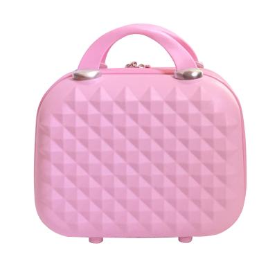 China Custom Fashion Travel Makeup Wheels Professional Make Up Case On Wheels Cosmetic Case Small ABS Cosmetic Bag for sale