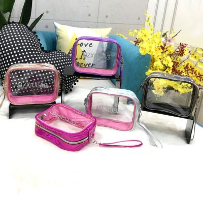 China Gorgeous Clear Portable Trend Makeup Bag Fashion Zipper Storage Bulk Low MOQ Cosmetic Bag for sale