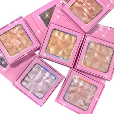 China Custom 6 Color Cosmetics 6 Color Highlight Face Shimmer Powder Face Shimmer Makeup Contouring Highlight Palette Waterproof for sale