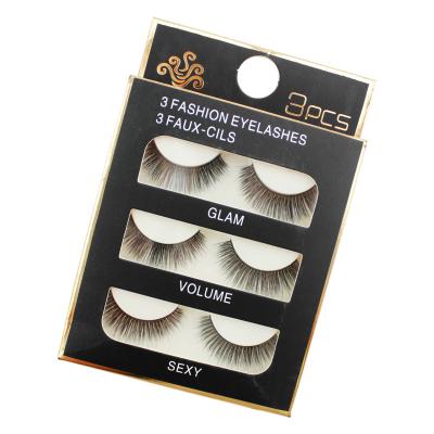 China Hot 3D Stripe Amazon Cross Stripe Style False Eyelashes New Long Soft Natural False Eyelashes Makeup for sale