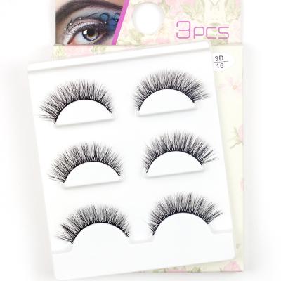 China 3 Pairs Hot New Fashion Amazon False Eyelashes Soft Strip Long Natural False Eyelashes Makeup for sale