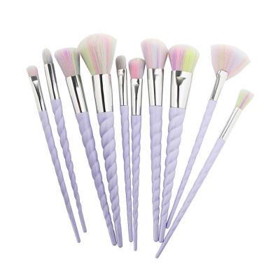 China Angular Blush 10 Pcs Black Cute Makeup Brush Set Professional Makeup Tool Kit Make Up Brush Set Without Case for sale