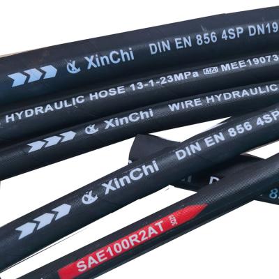 China Oil Weather Resistant SAE100 R2AT/DIN EN853 2SN High Pressure Industrial Rubber Hose With Two Wire Braided for sale