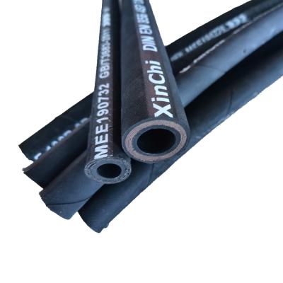 China Carry Hydraulic Fluids High Pressure steel wire braided rubber hose to carry hydraulic fluids with three layers of steel wire for sale