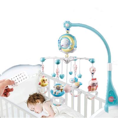 China Free Sample Musical Baby Ratchets Music Crib Mobile Toys Projection Musical Box Rattle Bracket Sleep Hanging Rack Toy For Bed Bell for sale