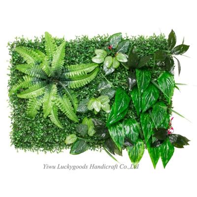 China Garden Decoration CP063-20 60cm Plastic Balcony Plant Wall Panels Green Silk Leaves For Home Decoration for sale