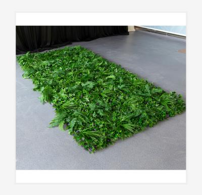 China LFB1273 Dark Green Plastic Grass Flower Wall Plastic Backdrop For Wedding And Home Or Shop Window Use for sale