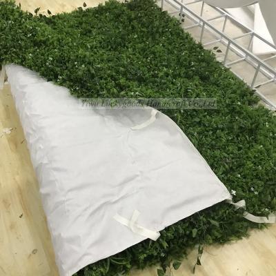 China LFB1273 Factory direct sale wedding backdrop plastic green plant decoration handmade rolling up grass green plastic wall for sale